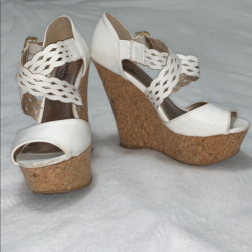 White Cork Wedges Charlotte Russe Size 6/7